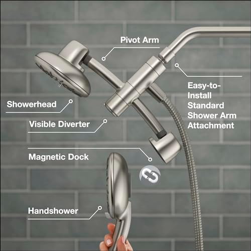 KOHLER Freespin Bellerose 3-Spray Dual Wall Mount Fixed Handheld Shower Head