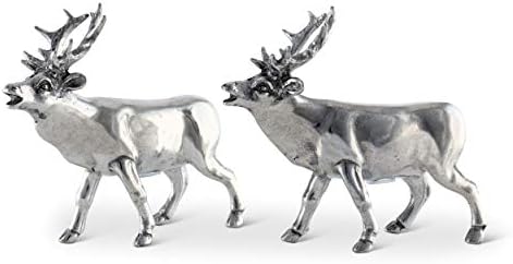 Vagabond House Pewter Deer Salt Pepper Shakers Set