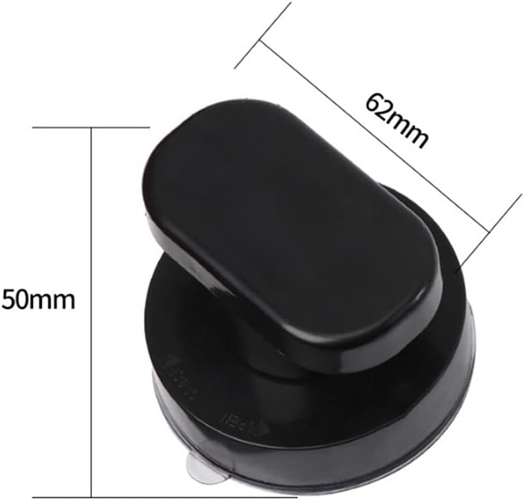 WANLIAN Suction Cup Handle with Vacuum Lock Black Trumpet Design