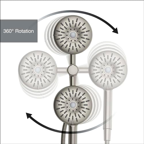KOHLER Freespin Bellerose 3-Spray Dual Wall Mount Fixed Handheld Shower Head