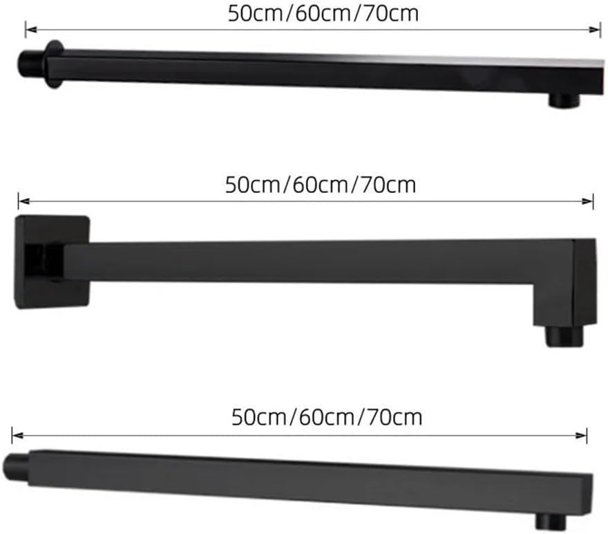 Black Stainless Steel Shower Arm with 50-70CM Extension