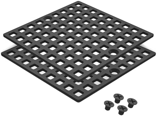 Yaseingoo 2PC 4 Inch Matte Black Shower Drain Cover