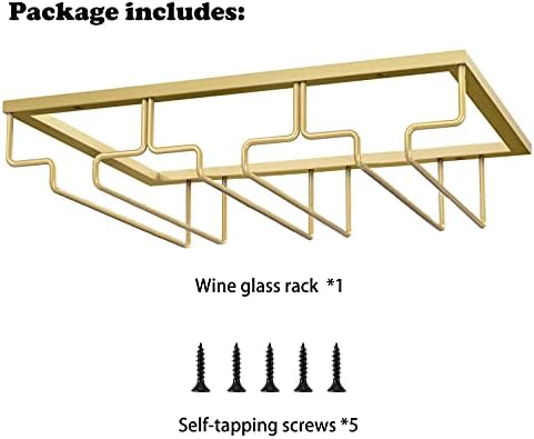 MATILODI Wine Glass Rack Gold 3 Rows