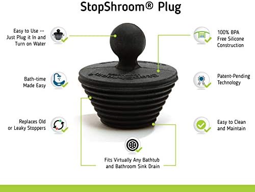 StopShroom Tub 2 Pack Universal Drain Stopper
