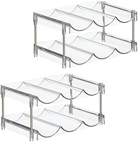 Nate Home 6-Bottle Organizer Set of 2 Clear Stainless Steel