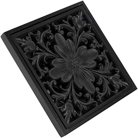Hapivida Antique Black Square Floor Drain with Strainer