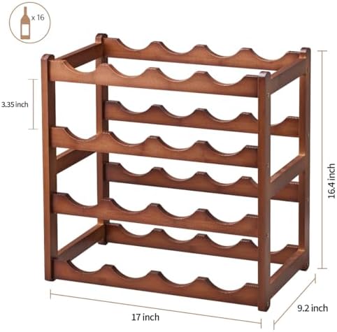 Homevany 4-Tier Bamboo Wine Rack Holds 16 Bottles