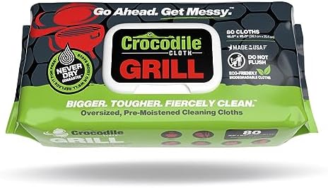 Crocodile Cloth Grill - 80 Pre-Moistened Heavy-Duty Wipes