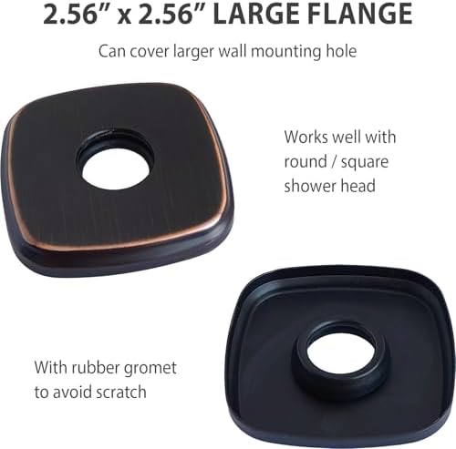 Oil Rubbed Bronze Angled Shower Arm with Flange 6 Inch 1