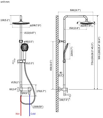 PHASAT 304 Stainless Steel 3 Function Shower Set
