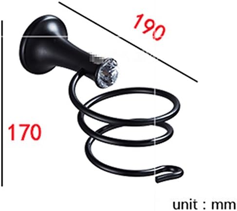 Black Alloy Crystal Bathroom Hand Dryer Holder DIY Mount