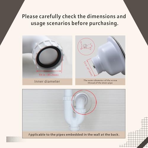 Universal Sink Drain Kit with P Trap for Kitchen and Bathroom White
