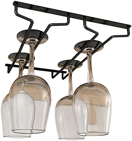 V3VOGUE 2 Row Stemware Holder Wine Glass Hanger Rack