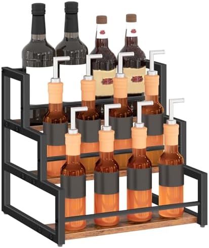 HOOBRO 3-Tier Syrup Rack Organizer for Coffee Bar and Kitchen
