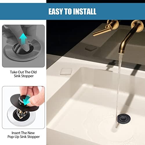 Three Colors Bathroom Sink Stopper Matte Black 1PCS