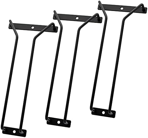 96-Inch Wine Glass Rack Set - 3 Pack Black Metal Organizer