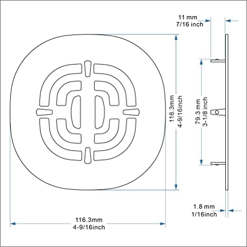 Bropury 425 in x 425 in Snap-in Shower Drain Grid Antique Bronze