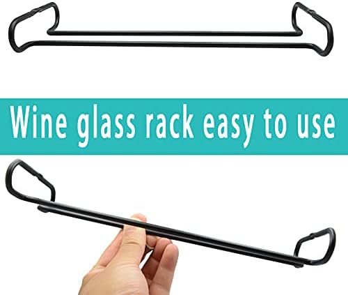 10 Inch Wine Glass Rack Under Cabinet Set of 4 Black 1