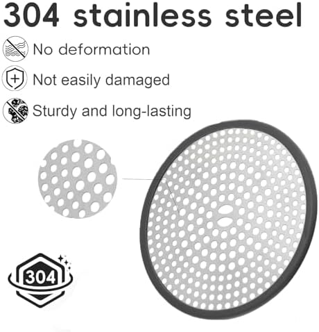 TTRWIN Drain Hair Catcher 304 Stainless Steel Anti-Slip Silicone