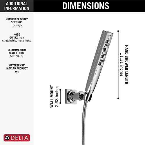 Delta Faucet Tetra H2Okinetic Handheld Shower with Chrome