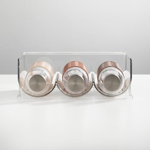 mDesign Clear Stackable 3 Bottle Holder - 4 Pack