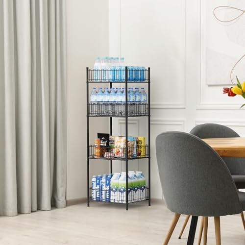 OYEAL 4 Tier Water Bottle Can Organizer for Kitchen Pantry