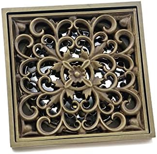 MY MIRONEY 4 Inch Brass Drain Strainer with Rattan Carving