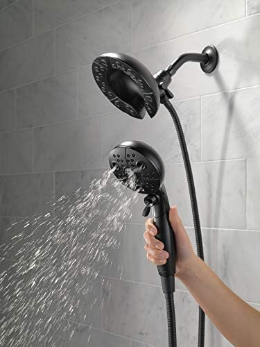 Delta H2Okinetic 5-Spray Dual Shower Head with Handheld and Matte Black Docking