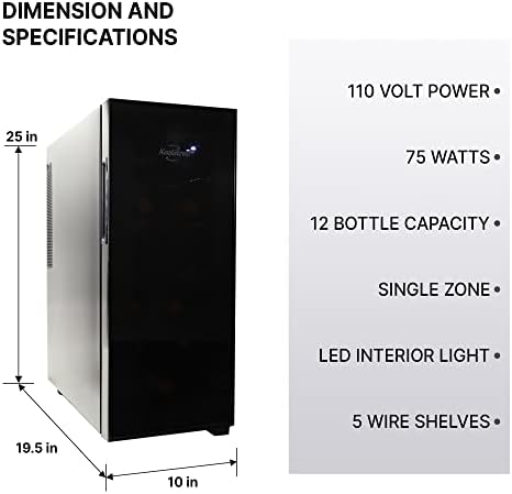 Koolatron 12 Bottle Wine Fridge - Freestanding Cellar