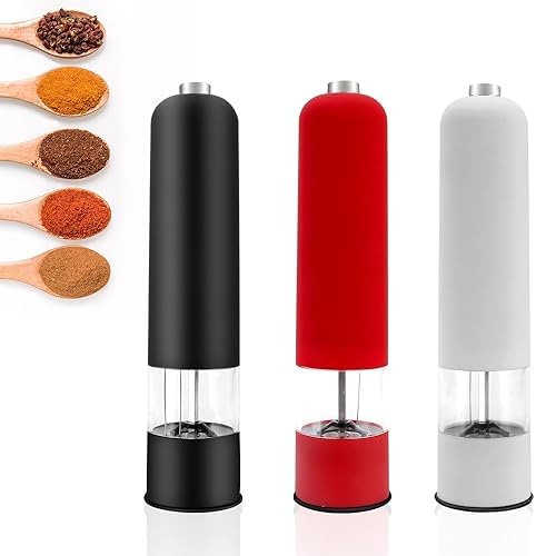 Electric Spice Grinder With LED Light - Salt Pepper Shaker Set