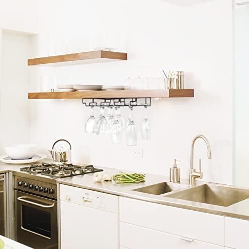 4 Rows Wine Glass Rack Under Cabinet 2 Packs Stemware Holder