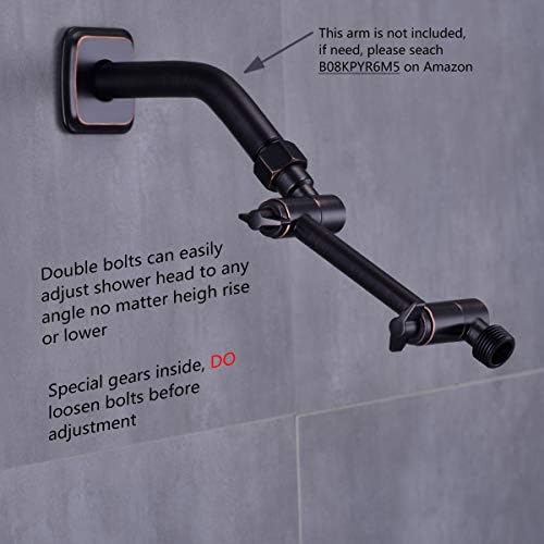 TRUSTMI Adjustable Shower Arm 4 Inch Brass Combo