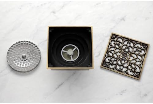 Kingston Brass Watercourse Scroll Drain Strainer 4 Square Grid