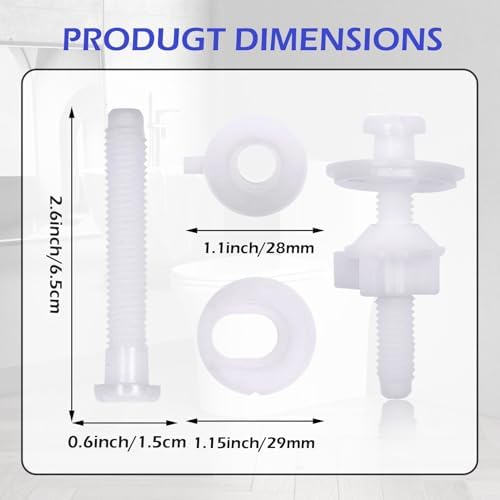Wuffove Toilet Seat Screws Replacement Kit 4 Pieces