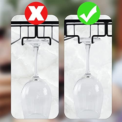 4 Rows Wine Glass Rack Under Cabinet 2 Packs Stemware Holder