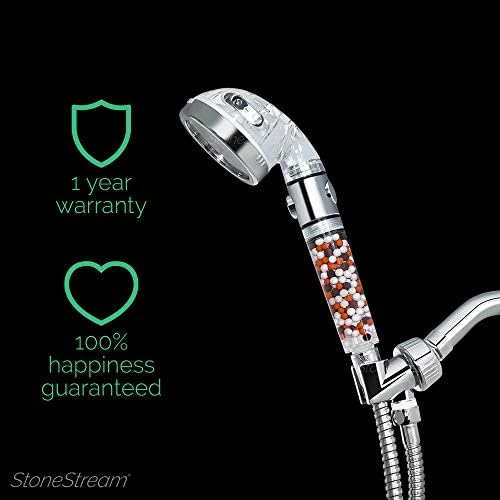 StoneStream EcoPower High Pressure Handheld Shower Head with 3 Spray Modes