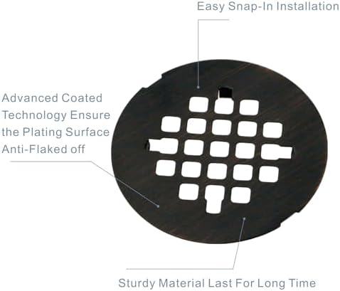 HIDROP 4-14 Bronze Snap-in Shower Drain Cover 1