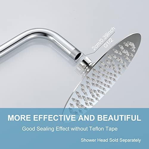 Chrome Copper Shower Arm 16 Inches Right Angle Wall Mount