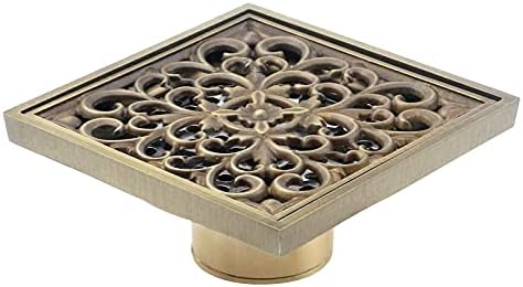 MY MIRONEY 4 Inch Brass Drain Strainer with Rattan Carving