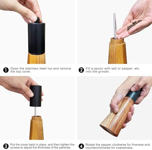 SMNVL Wood Salt and Pepper Grinder Set 2 Pack
