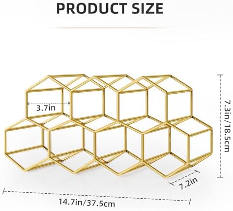Urban Deco Small Gold Wine Rack 9 Bottle Holder 1
