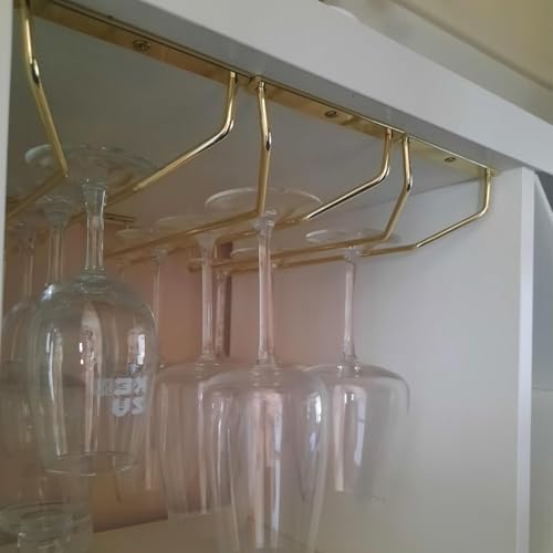 RedDreamer 14-Inch Gold Wine Glass Rack Set of 4