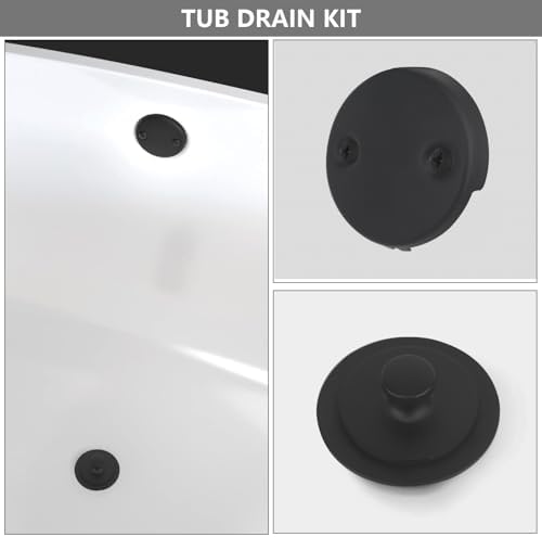 Uni-Green Matte Black Bathtub Drain Kit with Hair Catcher