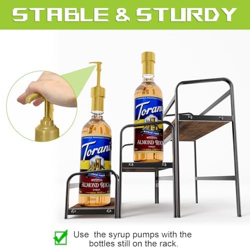 3-Tier Coffee Syrup Rack with 12-Bottle Capacity
