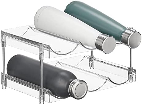 Nate Home 6-Bottle Organizer Set of 2 Clear Stainless Steel