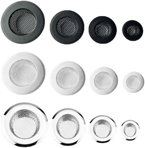 4PCS 304 Stainless Steel Drain Strainer Set with Silver Finish 35 Inch