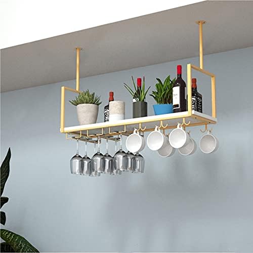 Ceiling Hanging Bar Unit Wine Glass Holder with Pot Rack