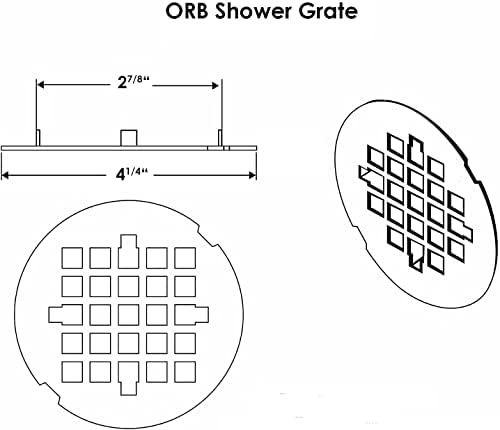 4-14 Snap-in Drain Grate Replacement Oil Rubbed Bronze