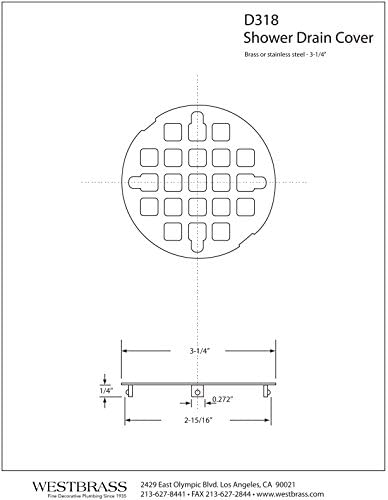 Westbrass Casper Snap-in Shower Strainer Oil Rubbed Bronze