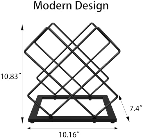 KOKSTOP 6-Bottle Countertop Wine Rack Modern Black Metal Holder